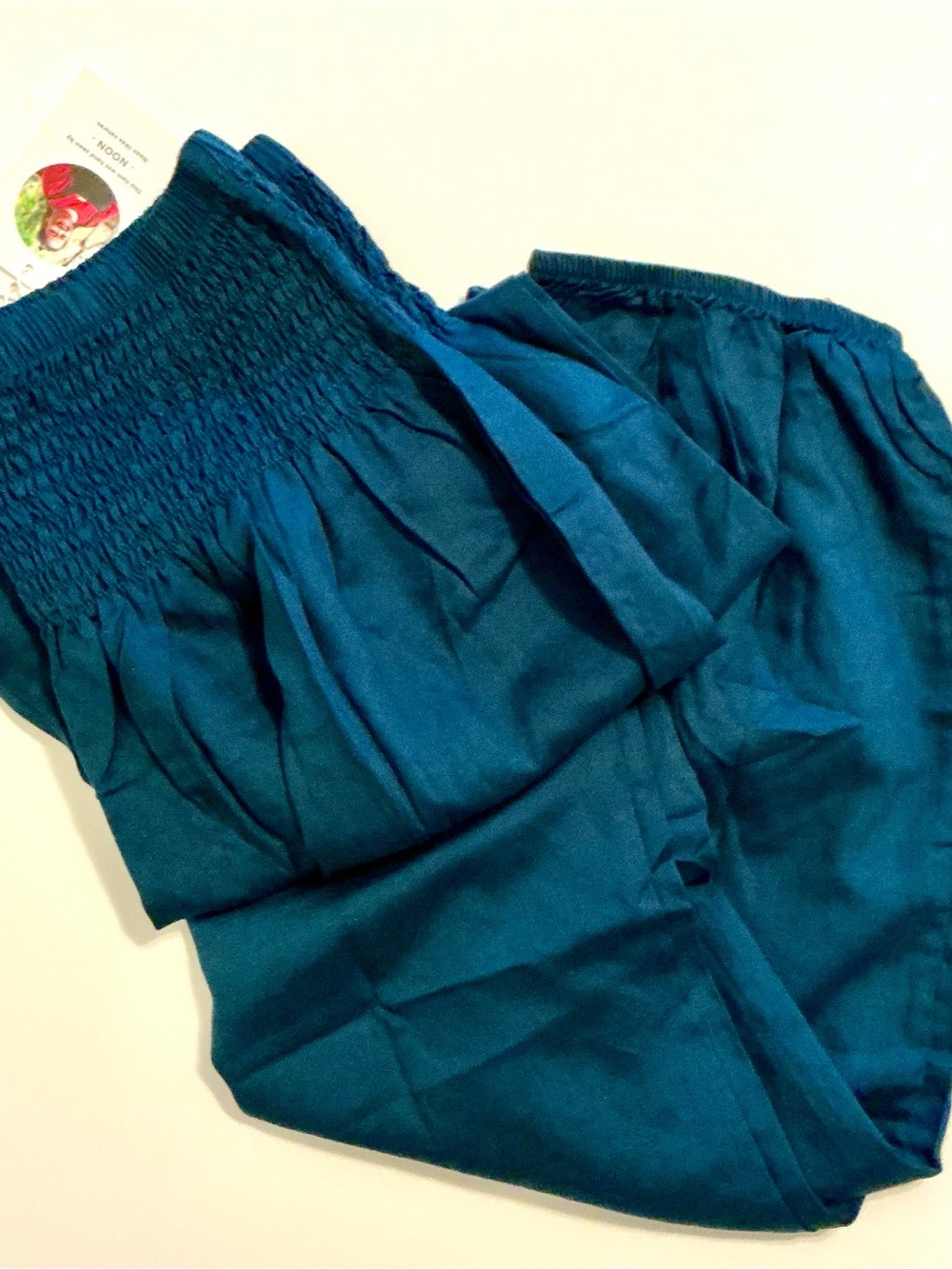 NWT Lotus and Luna Teal Smocked Harem Pants